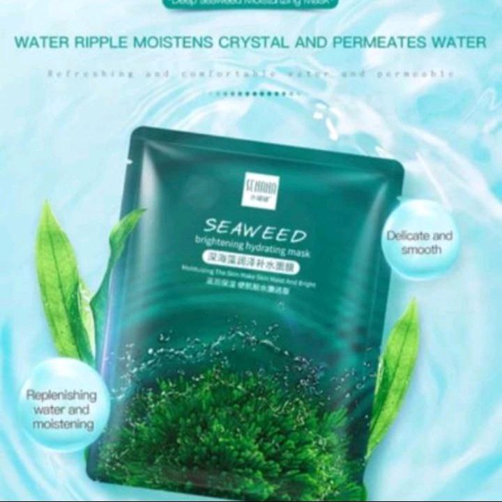 SENANA Masker Wajah Seaweed Brightening Hydrating Mask Sheet Mask BQ043