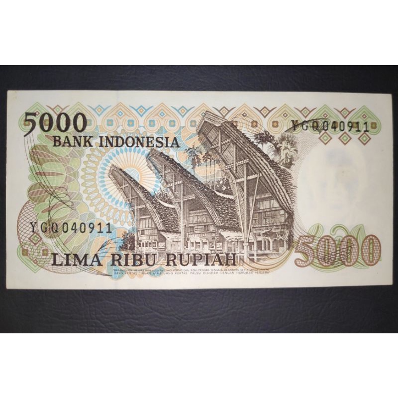 Uang kuno 5000 Asah intan UNC