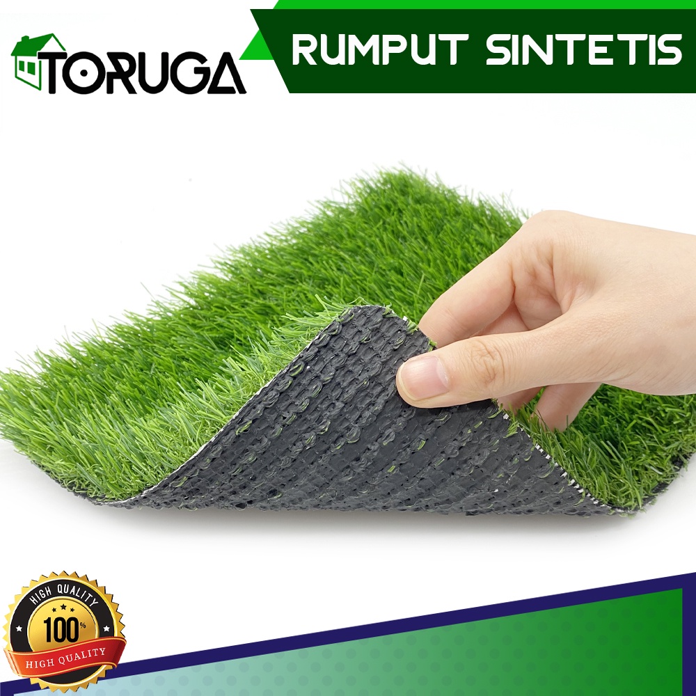 Karpet Rumput Palsu Sintetis 10mm Swiss Grass Mat Per M2 100cm x 100cm