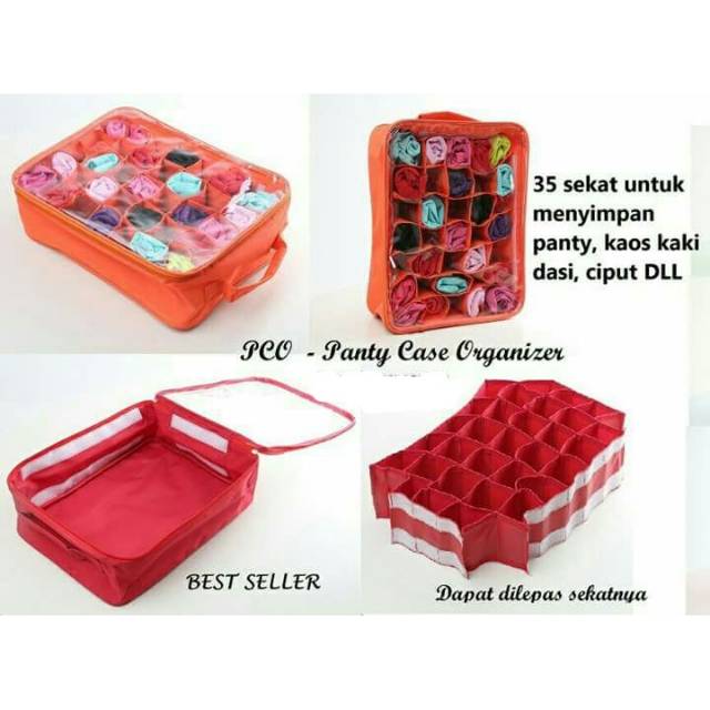 PCO (Panty Case Organizer) 1Kg= 3pcs/Storage Box Underwear/Kotak Tempat Pakaian Dalam Kaos Kaki Ciput