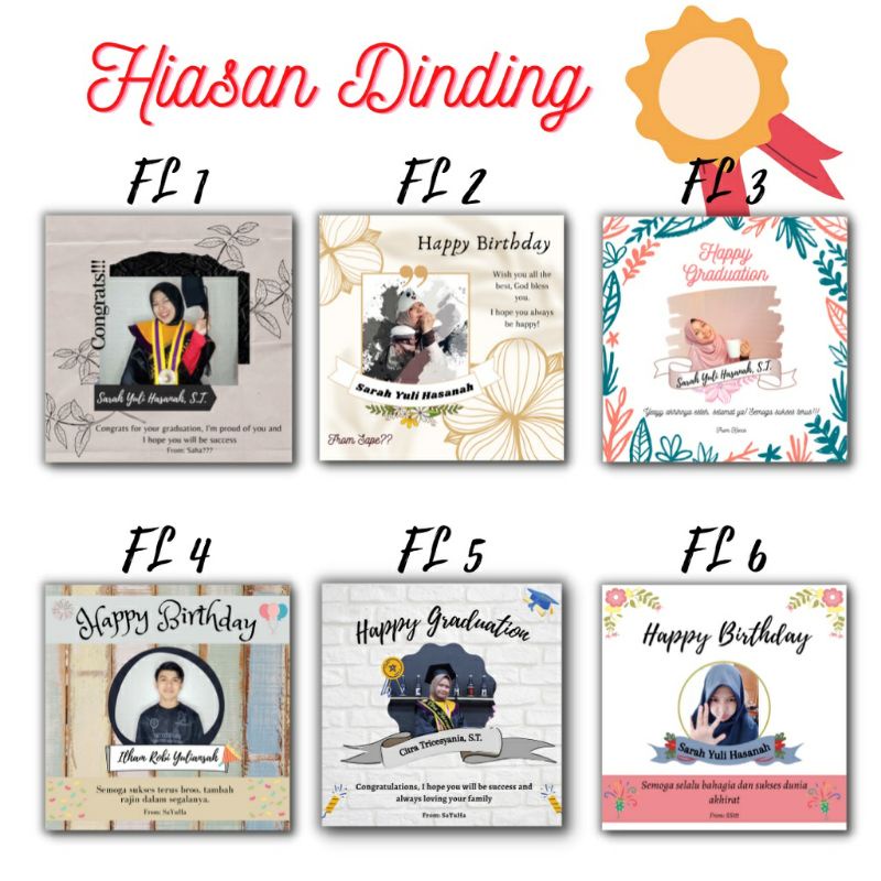 kado wisuda foto MDF,hadiah ulang tahun,nikahan,wisuda hiasan dinding (BEBAS PILIH DESAIN)