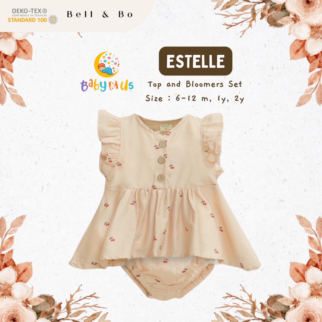 Bell &amp; Bo Estelle Set - Setelan Atasan Blouse Bawahan Bloomers Anak Perempuan 6-12 bulan, 1, 2 tahun