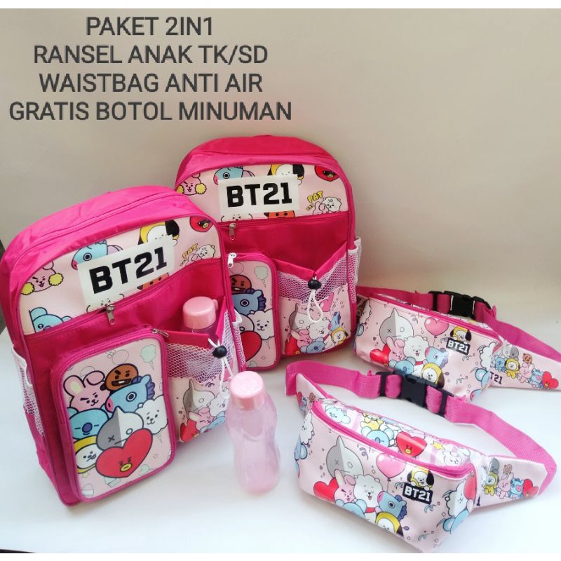 RANSEL ANAK POPULER/TAS SLEMPANG ANAK 2IN1 GRATIS BOTOL MINUMAN