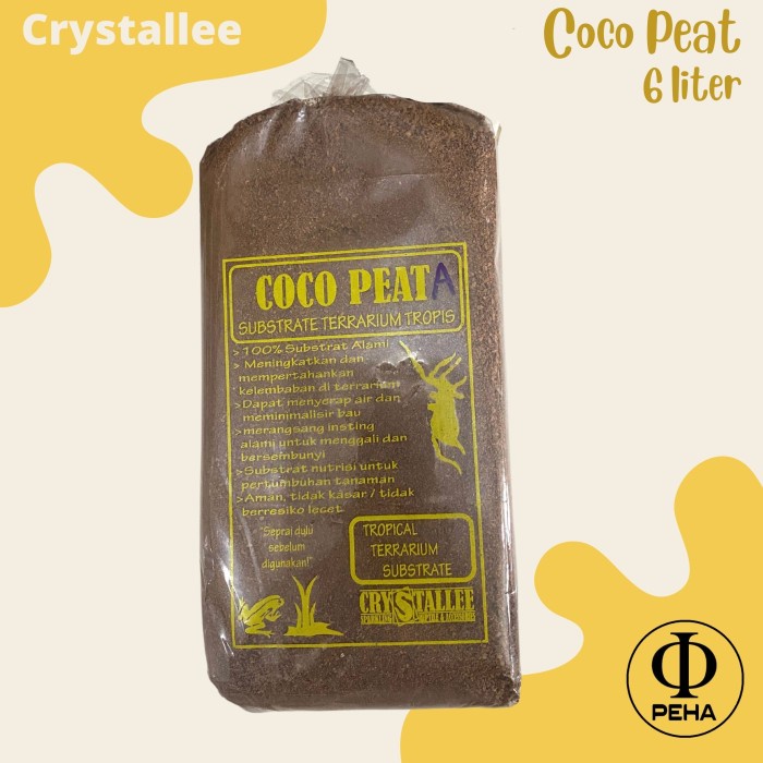 Coco Peat Crystallee 6 Liter Cocopeat Substrat Reptil Media Penetasan