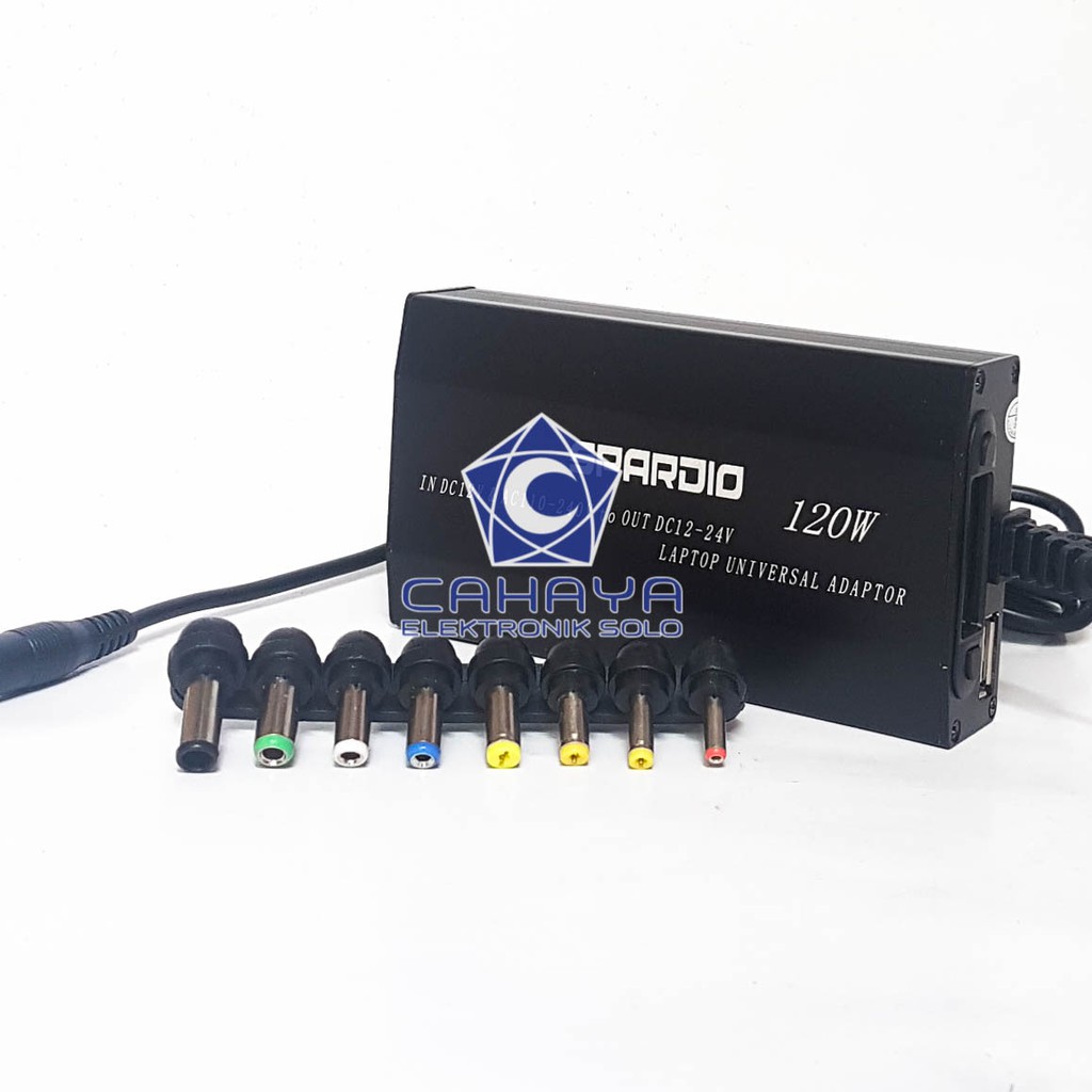 Adaptor Laptop 12V - 24V Multi Jack DC Power Supply Volt Spardio