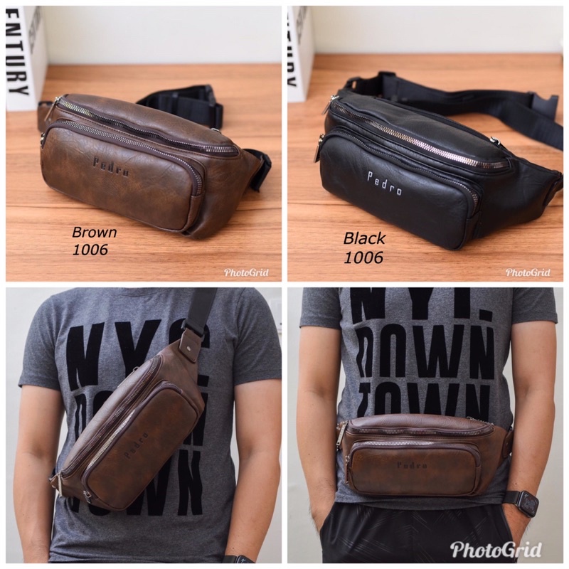 Tas Pria Waistbag pedro 1008 model terbaru Tas pinggang pria