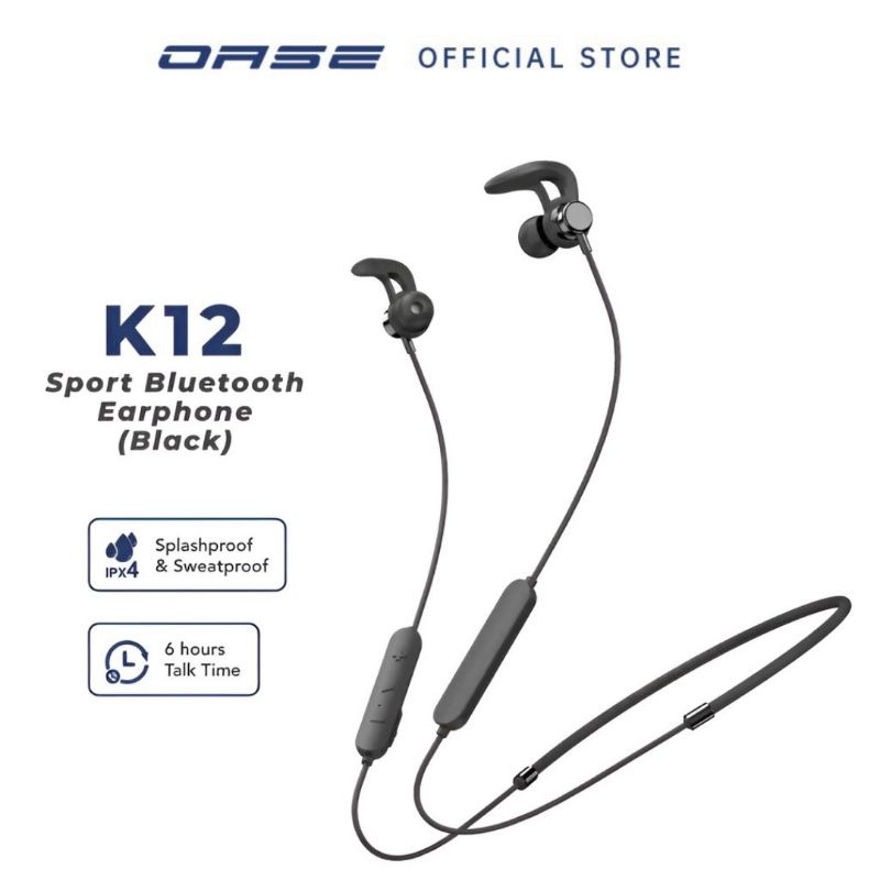 Oase - K12 OASE Neckband Sport Bluetooth 5.0 Wireless Earphone Dynamic Bass Headset