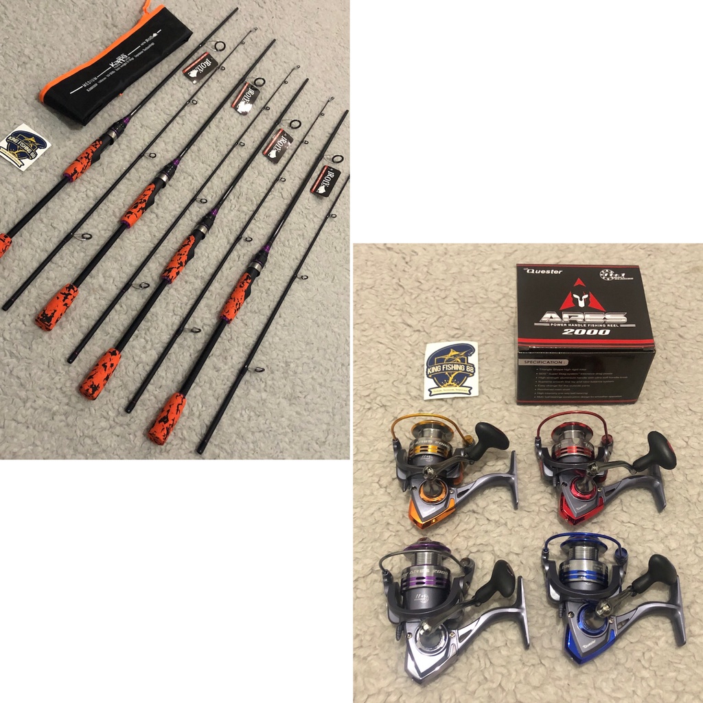 Set Paket Joran 180cm Kappa Ares Galatama Lele Rod Stik Tongkat Reel Ril Rel Katrol Gulungan Pancing