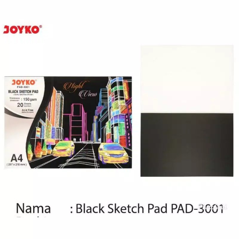 

Joyko Black Sketch Pad Buku Sketsa Hitam Pad-3001 A4 150 gsm 20 Sheets