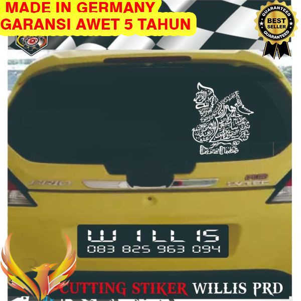 TERMURAH Stiker Sticker Cutting Kaca Mobil Kaligrafi Ayat Kursi Wayang Semar Phoenix Star