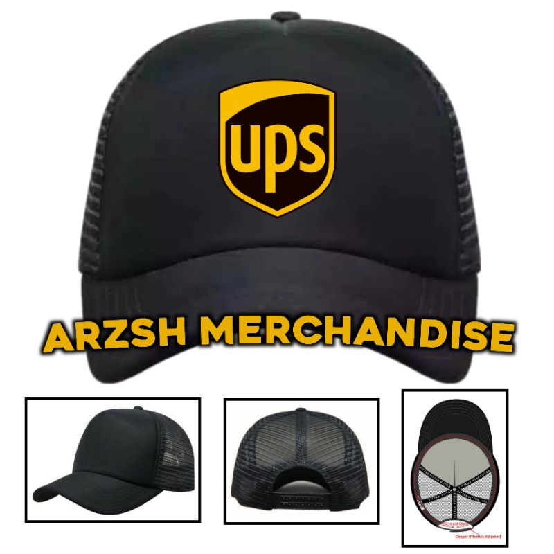 Topi Ups Express - Topi Trucker Jaring Logo Ups Express