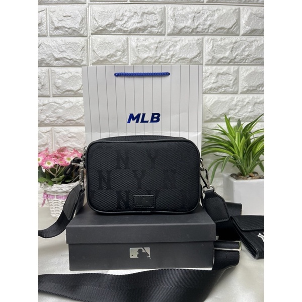 Tas MIB Korea Black Monogram Jacquard Crossbody Bag Original 100%