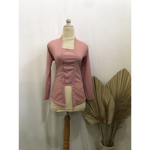 Kebaya bali mostcref bed lengan panjang-Pink coral