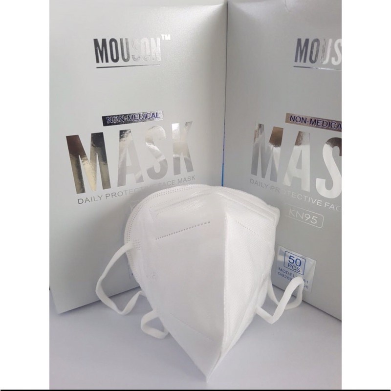 Masker KN95 5Ply Earloop MOUSON isi 25pcs 5 PLY KEMENKES (Kawat Dalam)