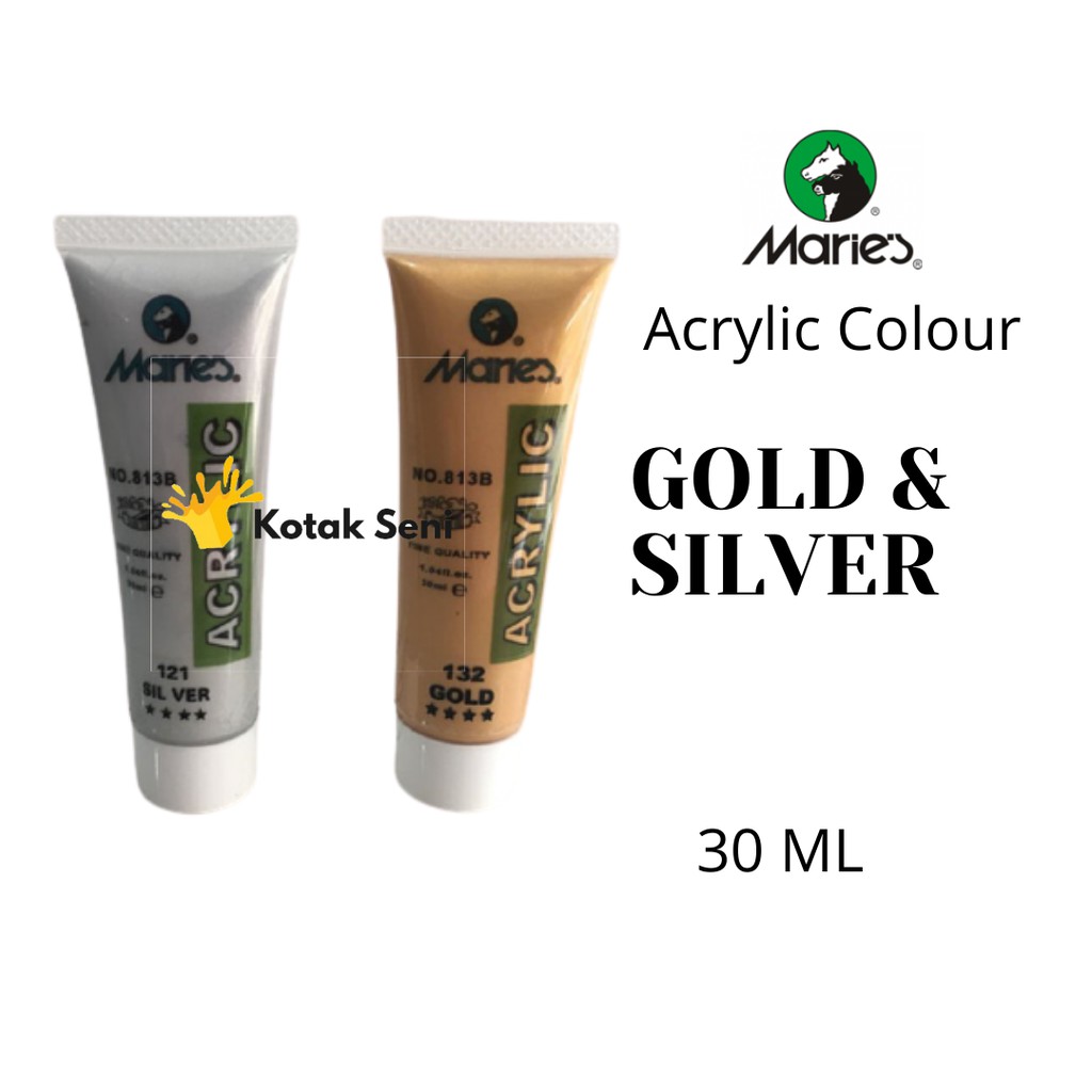 

CAT AKRILIK MARIES / MARIES ACRYLIC COLOUR 30ML GOLD&SILVER