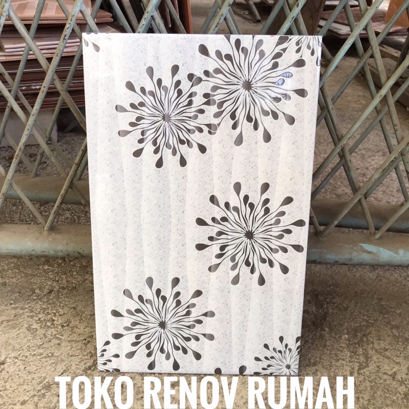 keramik dinding 25x40 motif bunga/ keramik dinding putih motif/ keramik dapur/ keramik kamar mandi