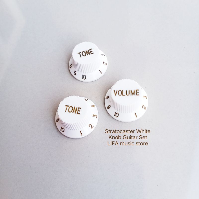 Stratocaster White Knob Guitar Set