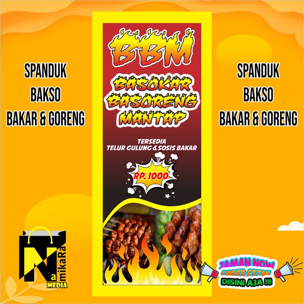 Jual Spanduk Banner Backdrop Spanduk Bakso Bakar Dan Goreng Banner