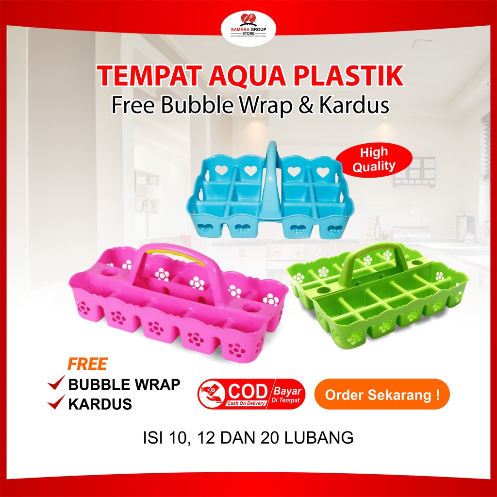KERANJANG AQUA GELAS PLASTIK - TEMPAT MINERAL GELASAN PLASTIK