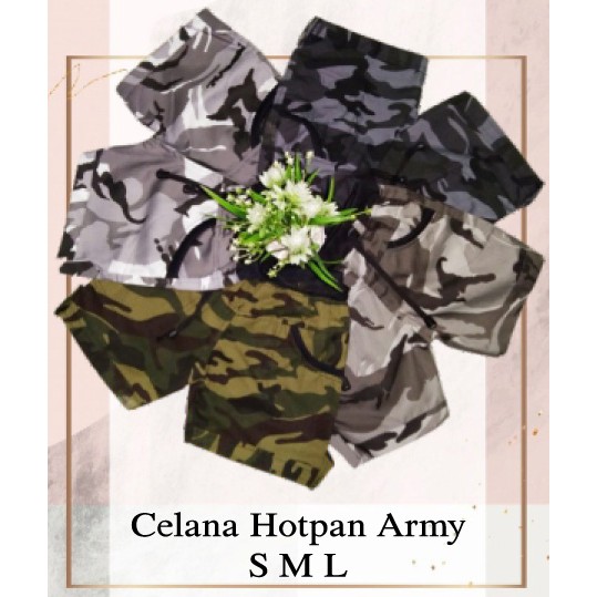 celana pendek anak/hotpant, motif loreng/army