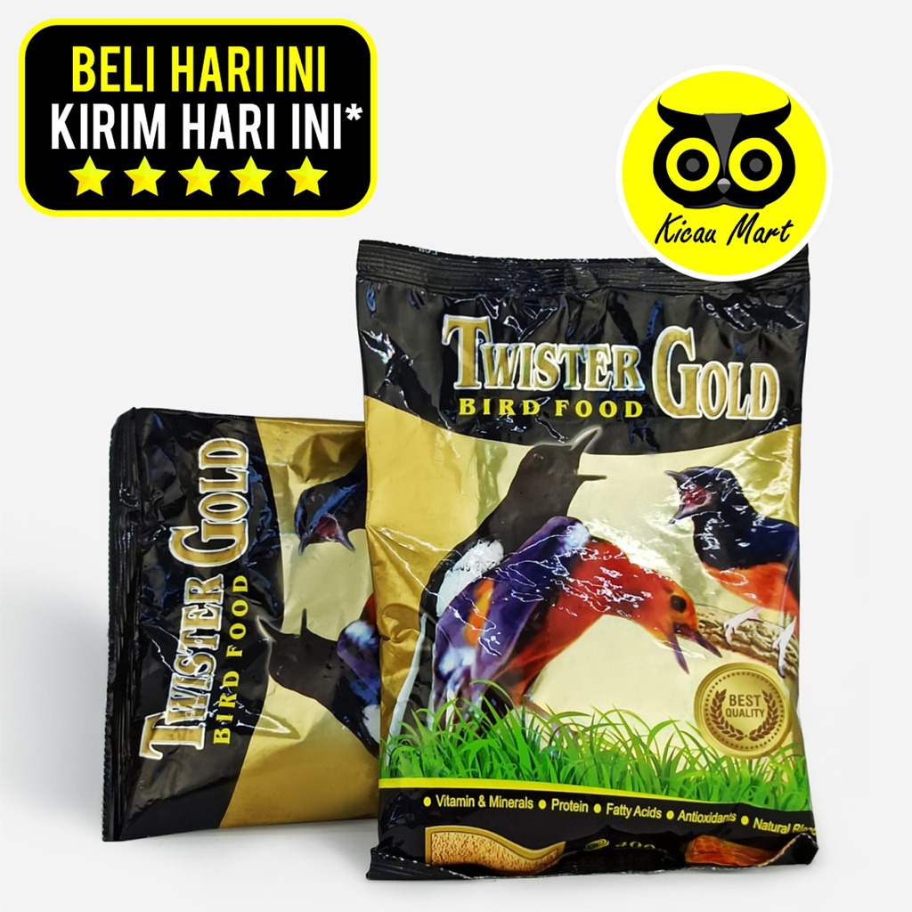 TWISTER GOLD VOER PUR PAKAN MAKANAN HARIAN BURUNG MURAI BATU CUCAK TRUCUK PENTET JALAK SUREN ANIS KEMBANG HIGH PROTEIN TWSGLD