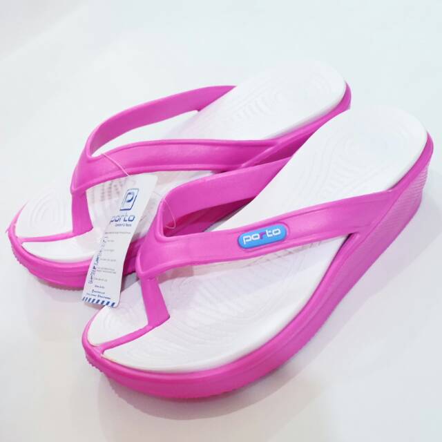 Sandal Jepit Wanita Wedges Hak Karet Porto Size 36-40