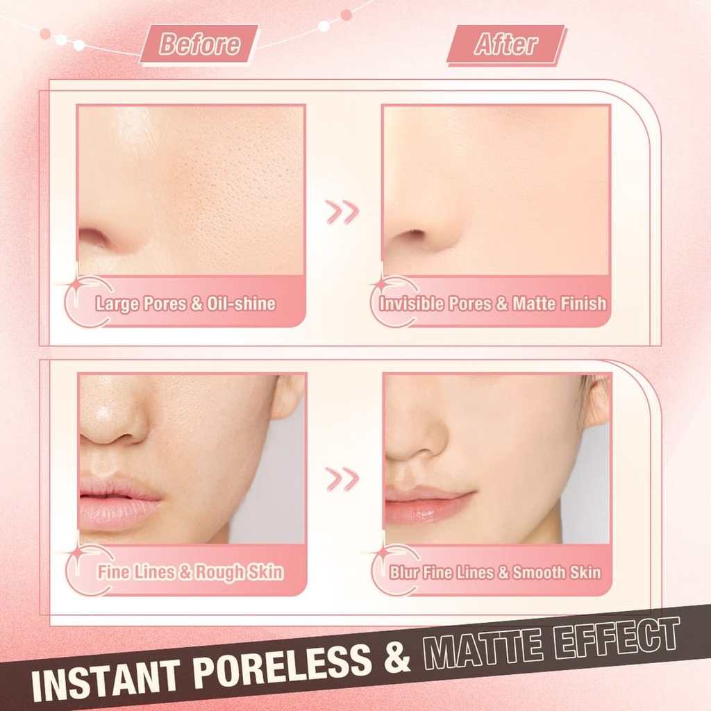 PINKFLASH Pro Touch Pore Minimizer Primer Matte Poreless Smooth Fine Line Soft-focus Blurring Mattifying