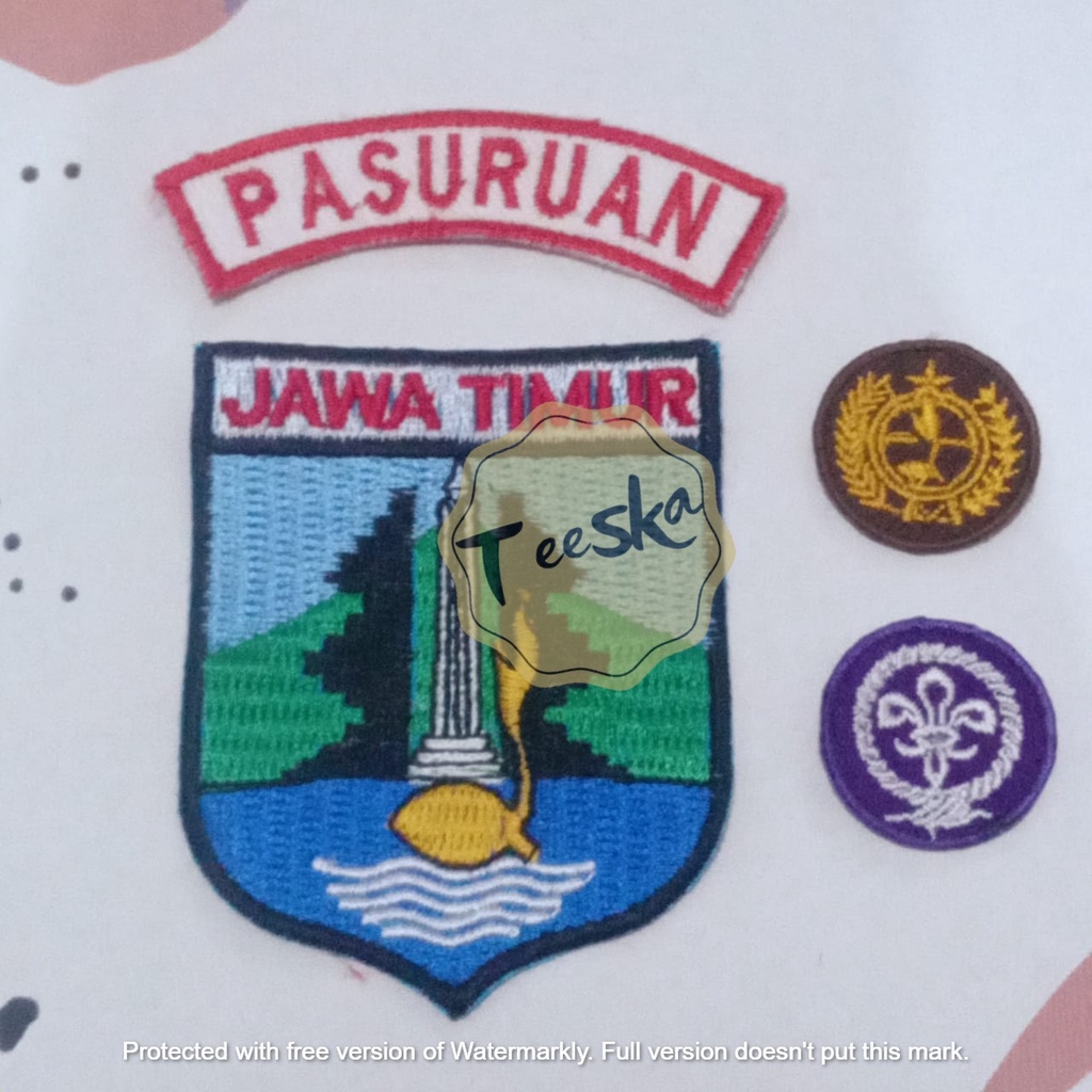 Jual Set Atribut Seragam Pramuka Logo Tunas Kelapa Dan Wosm Logo