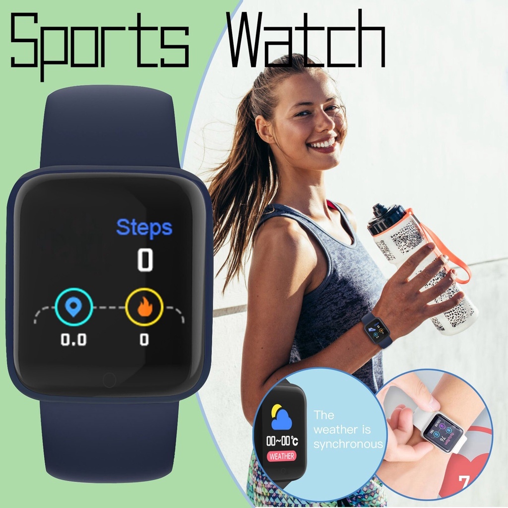 Smartwatch Y68 D20 Jam Tangan Digital Bluetooth Macaron Color Waterproof Sport Fitness Exercise Heart Rate Smart Watch