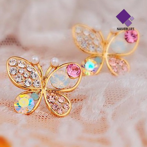 Anting Stud Berlian Imitasi Model Hollow Untuk Wanita