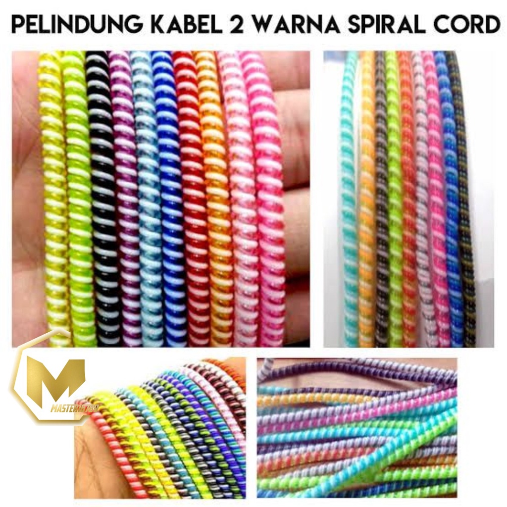 PELINDUNG KABEL 2 WARNA warni lilitan Charger spiral data cable / CORD PROTECTOR SPIRAL 2 TONE bahan bagus MA2222