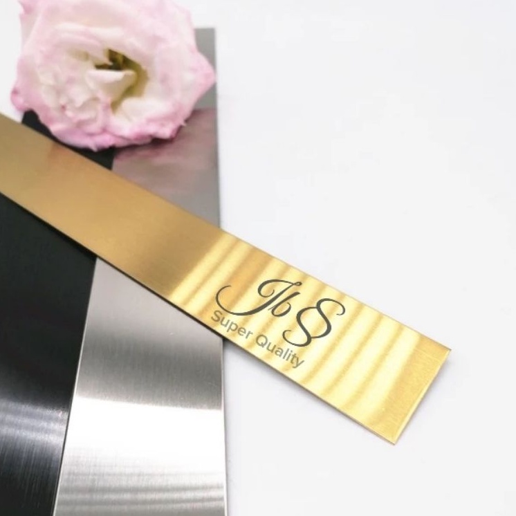 LIST STRIP HAIRLINE GOLD 50MM×P:305CM×T:0.8MM STAINLESS SS 201 - LIST INTERIOR/DEKORASI