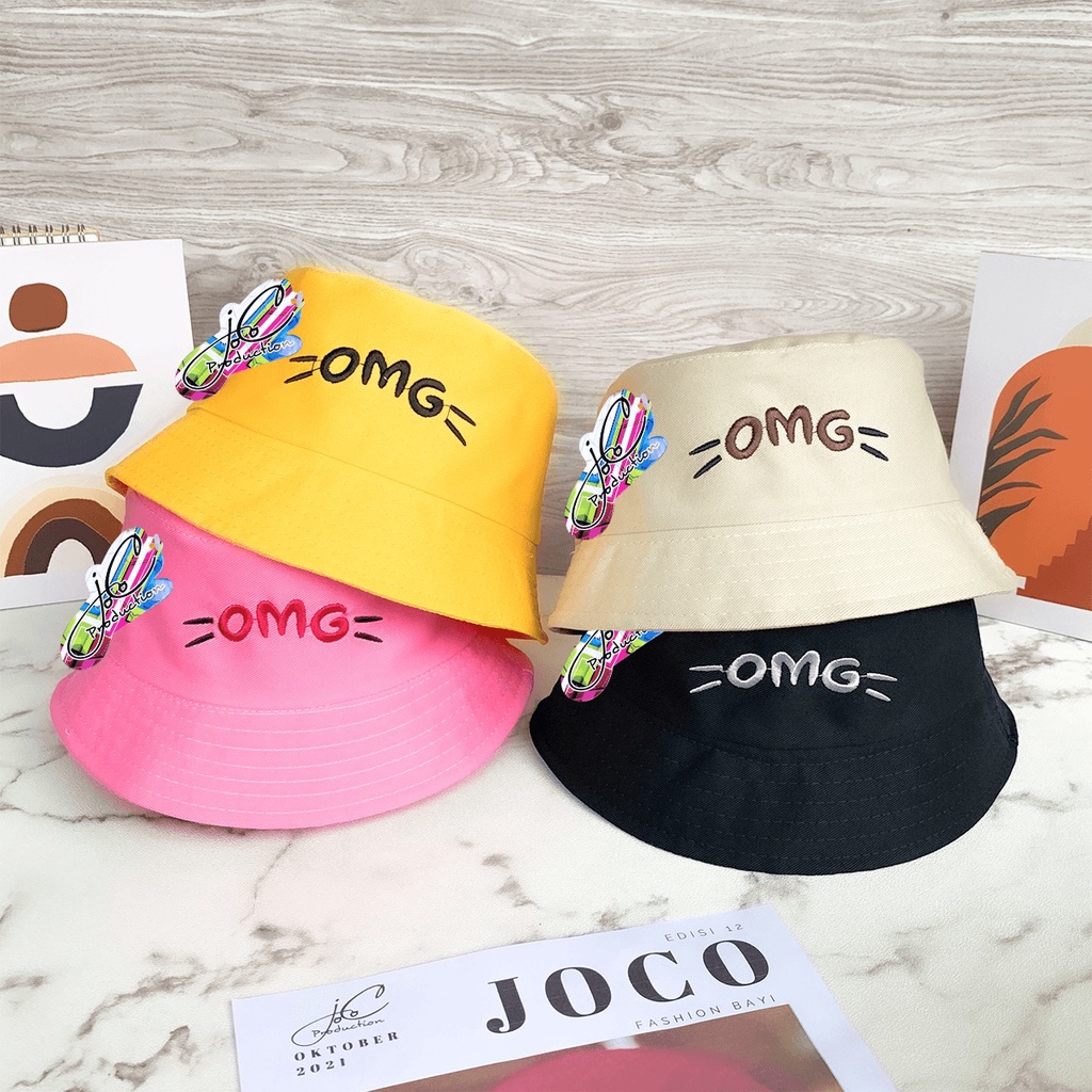 Jocoporduction - Topi Anak BUCKET Hat Tali Batita Premium Bordir OMG