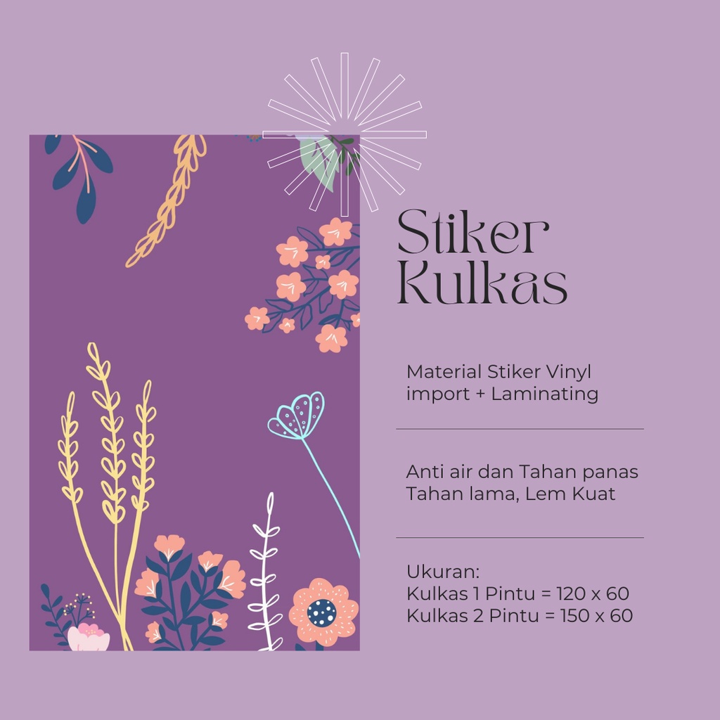 Stiker Kulkas 1 Pintu dan 2 Pintu motif Minimalist kode MT-64 - FM