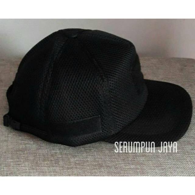 TOPI JARING VELCRO HITAM - DOUBLE MESH