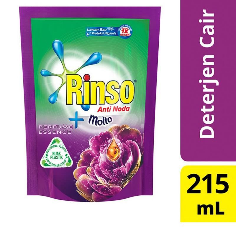 RINSO Molto Perfume Essence Deterjen Cair Pouch 215ml
