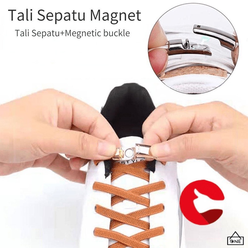 Tali Sepatu Magnet Simple / Shoelace Magnetic Simple Lazy/ Tali Sepatu Elastis Karet Praktis / Tali Sepatu Lazy Shoelace with Lock Capsule