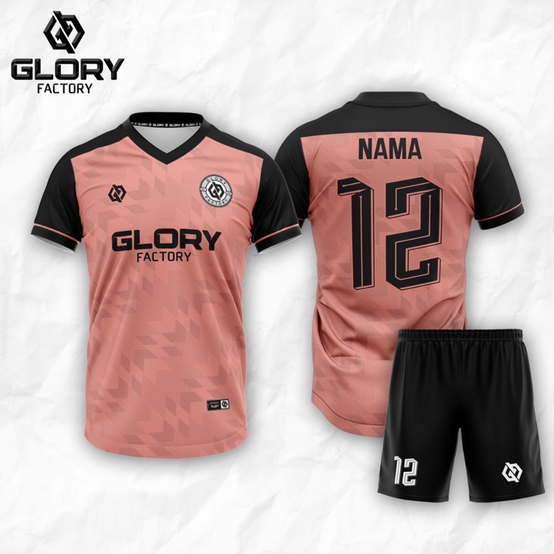 Jersey Eeoak Bola &amp; Futsal Setelan Pria Print Pink Hitam Bahan Premium Dryfit Cepat Kering Nyaman Dipakai