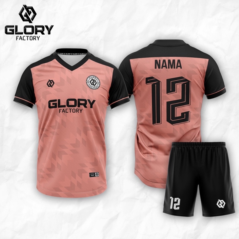 Jersey Eeoak Bola & Futsal Setelan Pria Print Pink Hitam Bahan Premium Dryfit Cepat Kering Nyaman Di