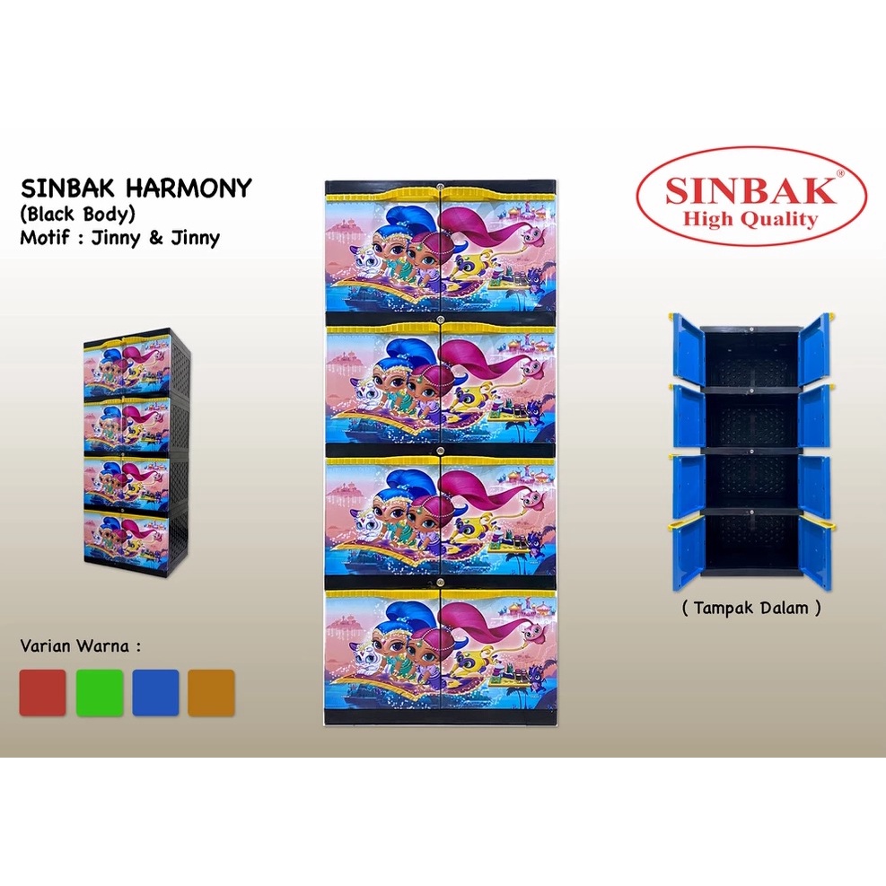 Hot promo Lemari Plastik Sinbak Harmony 4 Susun Motif Jinny & Jinny promo bralingmascakeb