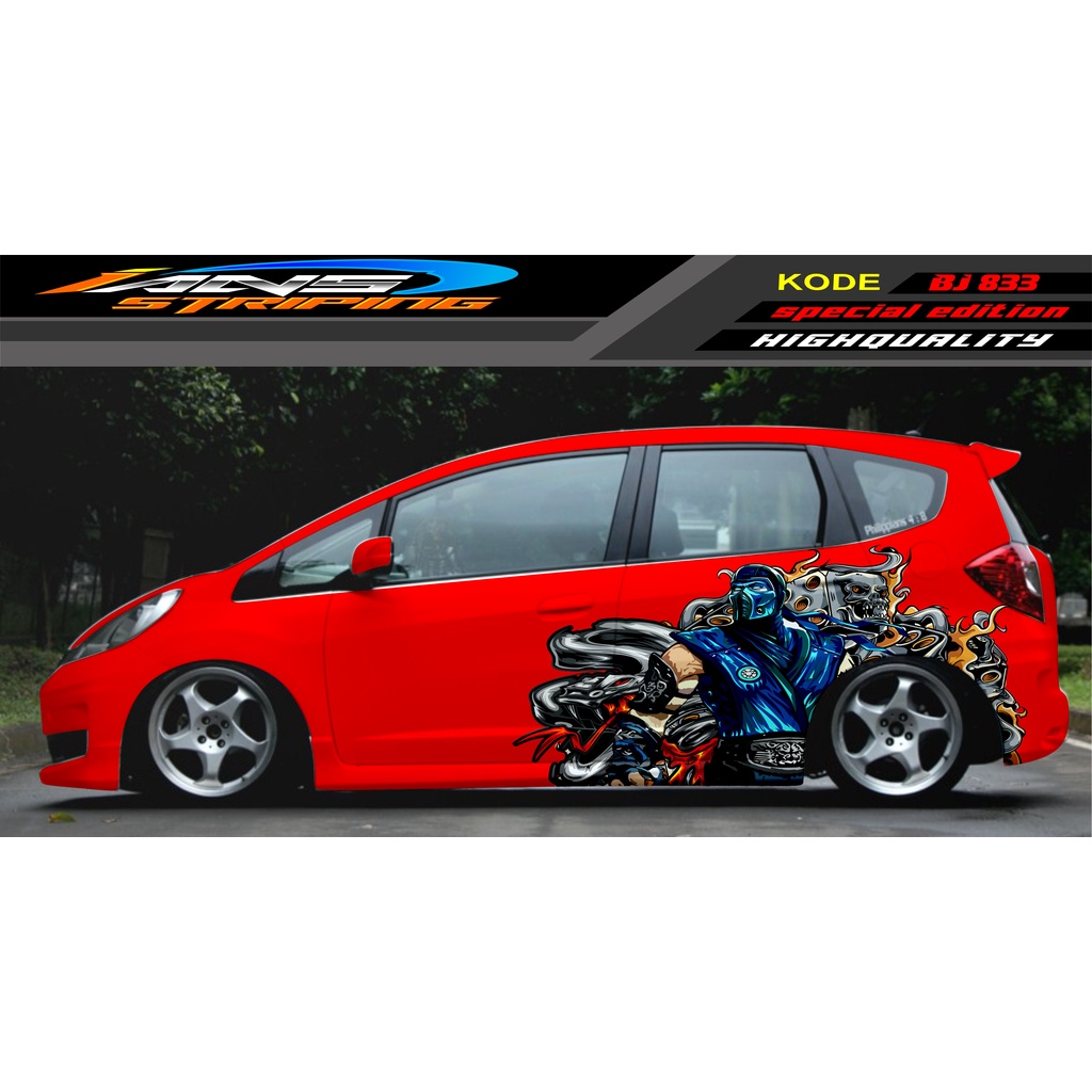 STIKER TERBARU MOBIL HONDA JAZZ, SIGRA, YARIS, SWIFT / DECAL MOBIL / DECAL STICKER MOBIL ANIMASI