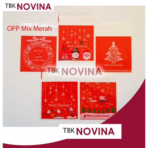 [10PCS] PLASTIK OPP NATAL / PLASTIK ROTI CHRISTMAS / PLASTIK BISKUIT DENGAN LEM / PLASTIK OPP SEAL MERRY CHRISTMAS