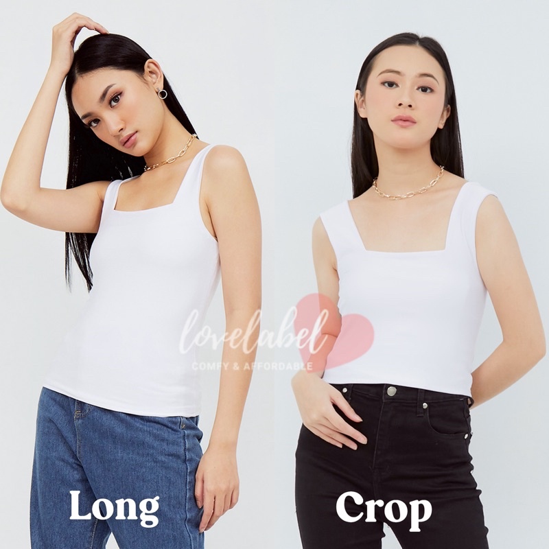 Cessa Tanktop Square Kotak Wanita Jersey Tebal Atasan Kamisol-8