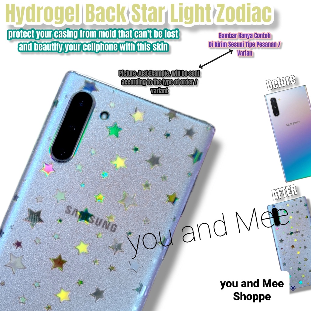 Hydro Skin 3D Back Anti Glare Simetris SAMSUNG A14 A12 A13-4G A13-5G A23 A22 A22-5G A32-4G A32-5G A52 A52s A72 Garskin Belakang Hydrogel Jely Bening/Antigores-Gores Casing-Case Bagian/Caracter STAR Motif/5D Anti Minyak OIL/ZIGZAG-Zig Custom PLUS MAX G S
