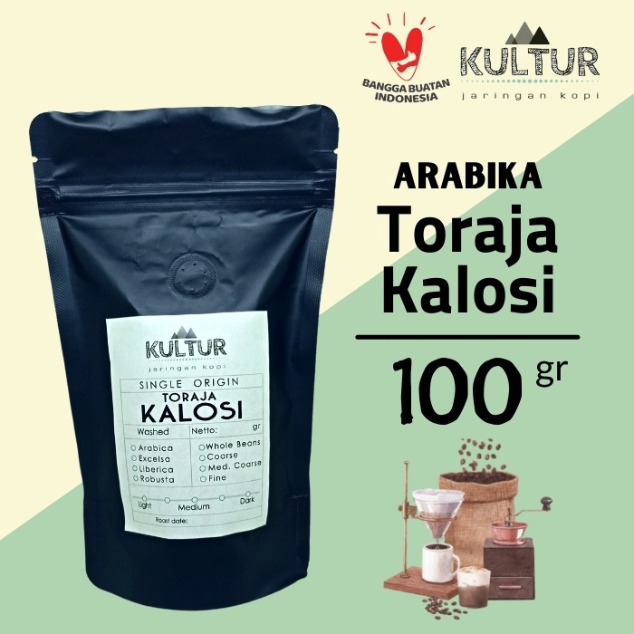 

COFFEE BEAN BIJI KOPI ARABIKA TORAJA KALOSI 100 GR