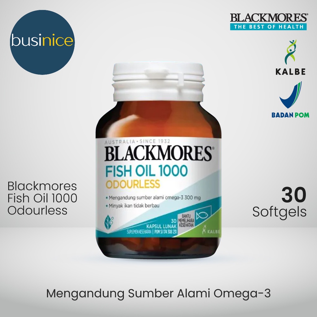 Blackmores Odourless Fish Oil 1000mg 30 Kapsul BPOM Kalbe