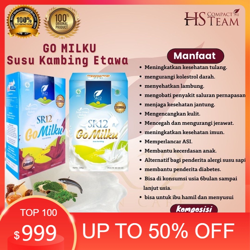

GO MILKU SR12 SUSU KAMBING ETAWA HALAL BPOM MENINGKATKAN KESEHATAN IMUN TUBUH MELANCARKAN ASI ASLI