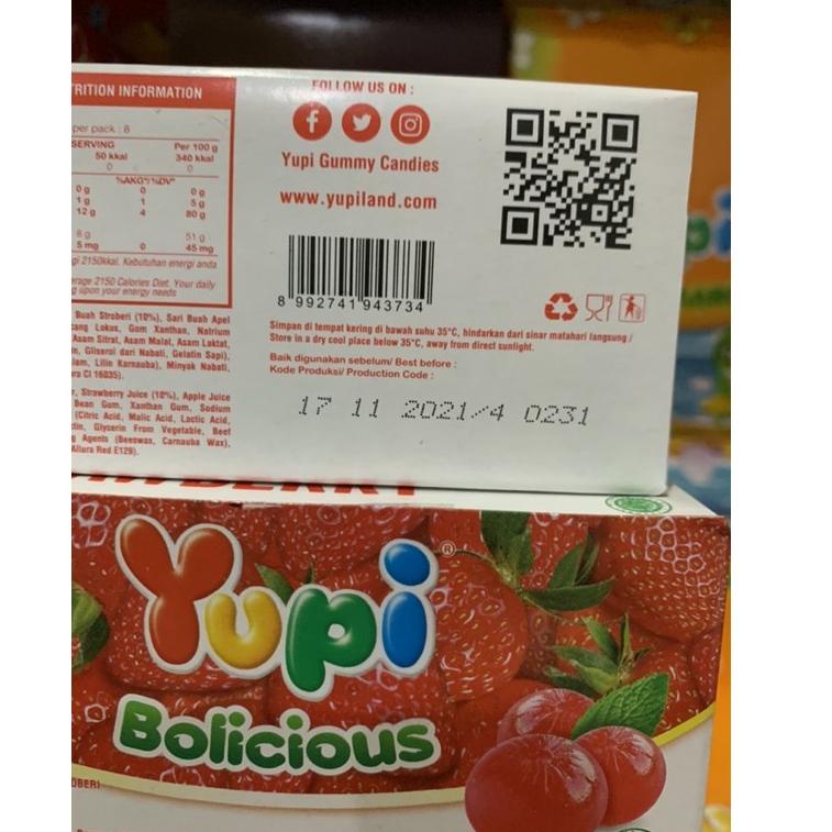 

BARU SPESIAL Yupi Bolicious Strawberry 1 box isi 24 pcs ☣ 875