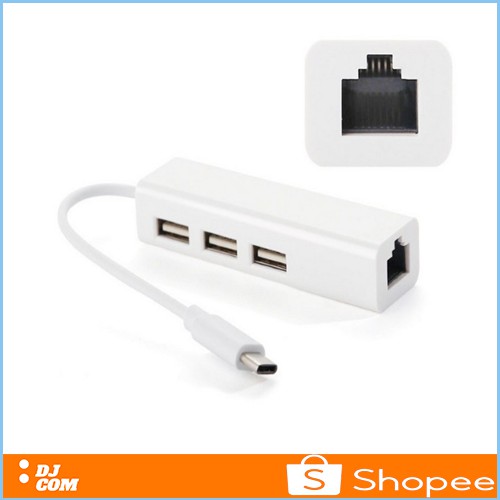 Kabel USB Type C To RJ45 Ethernet Lan 10Gbps USB Hub 3 Port Macbook