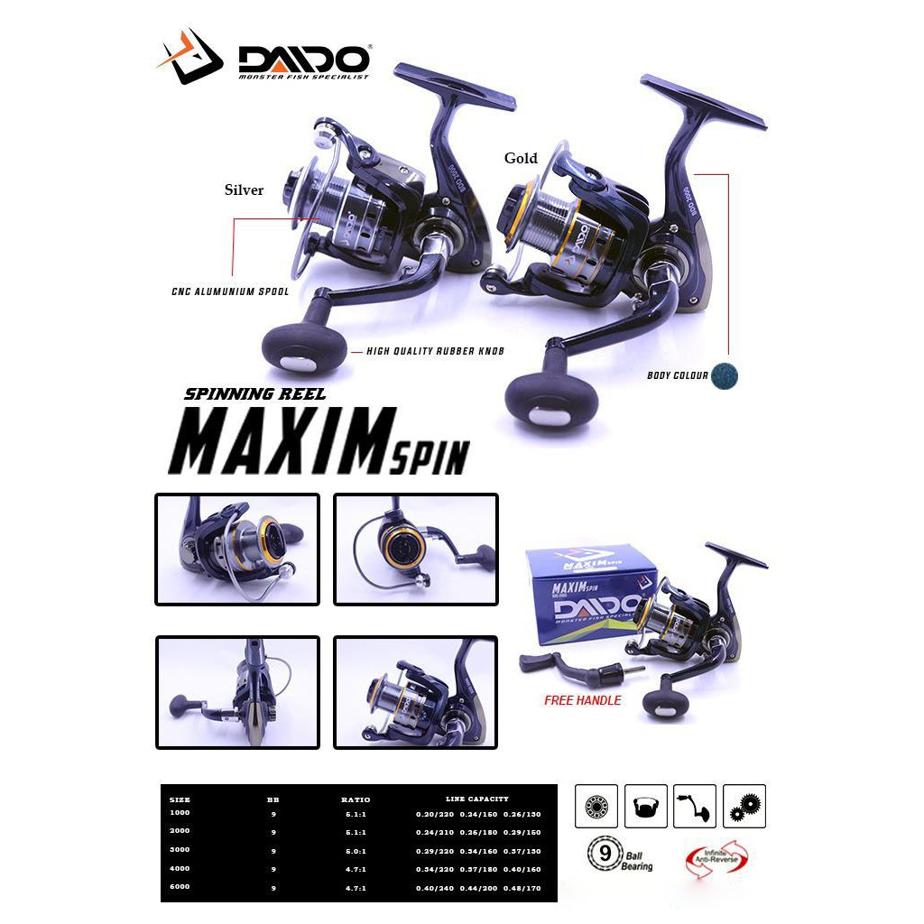 REEL DAIDO MAXIM SPIN 9BB 6000